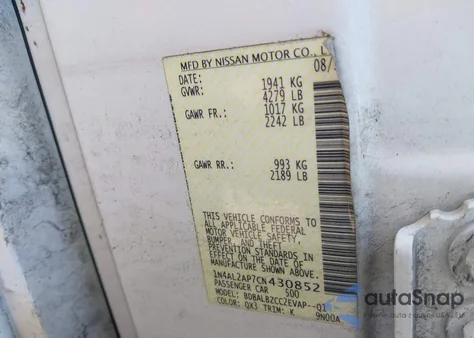 2012 Nissan Altima 2.5 S from USA, damaged, VIN 1N4AL2AP7CN430852